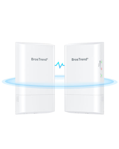 BrosTrend 1 km Outdoor WiFi Bridge Kit Transfers Data Wirelessly up to 1 Kilometer at a Speed of Up to 867 Mbps on 5GHz Band Includes Two Pieces with One Working as AP Transmitter and the Other as Station Receiver Supports Point to Point PtP Multipoint PtMP Connection